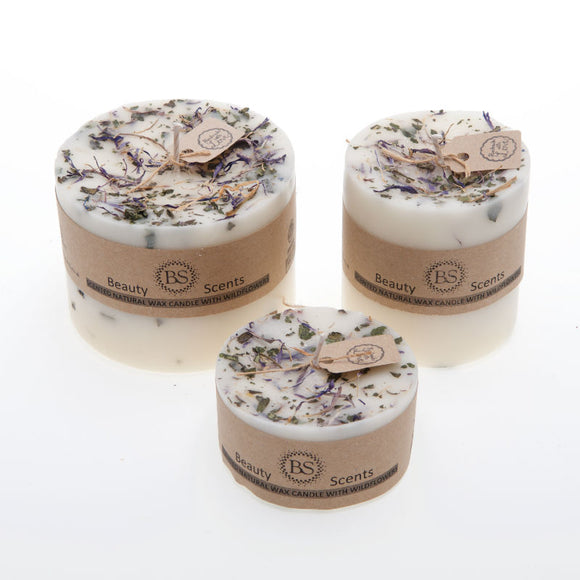 CANDLES WITH WILD FLOWERS