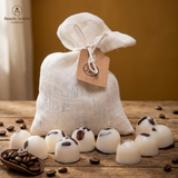 10 Vanilla & Coffee Scented Soy Wax Melts in Linen Bag