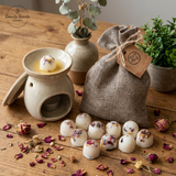 10 Champagne & Roses Scented Soy Wax Melts in Linen Bag