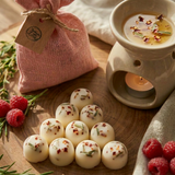 10 Strawberry Scented Soy Wax Melts in Linen Bag