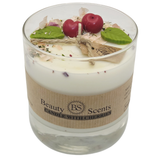 Large Glass Candle With Cherries, box of 6