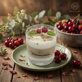 Large Glass Candle With Cherries, box of 6