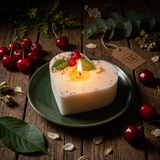 Large Heart Candle With Cherries, box of 6