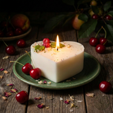 Large Heart Candle With Cherries, box of 6