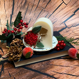 Candela a forma di cuore grande con stella di Natale invernale, confezione da 6