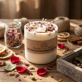 Medium Scented Soy Wax  Candle With Rose Petals box of 6