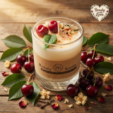 Small Glass Candle With Cherries, box of 6