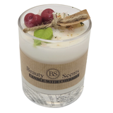Small Glass Candle With Cherries, box of 6