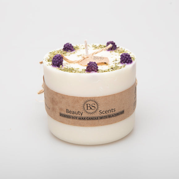 Große Kerzen mit Brombeere, 6er-Box