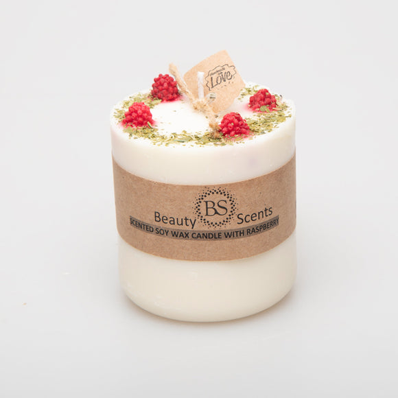 Mittlere Kerzen mit Himbeere, 6er-Box