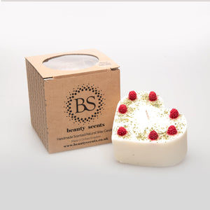Bougies Grands Coeurs à la Framboise, boîte de 6