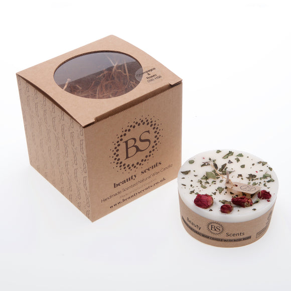 Duftende Sojakerzen mit Rosenknospen, 6er-Box