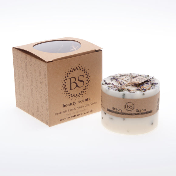 Große duftende Sojakerze mit Wildblumen, 6er-Box