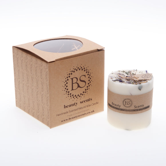 Mittlere duftende Sojakerze mit Wildblumen, 6er-Box